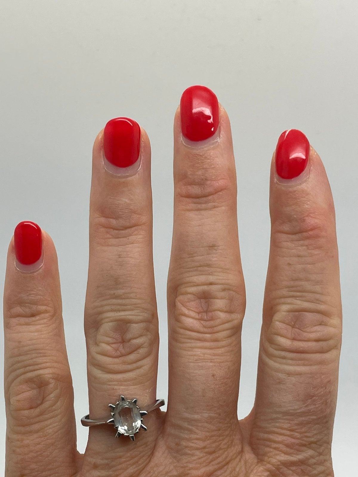 F256 Prachtige zilveren ring heldere steen (verstelbaar), Ophalen of Verzenden, Zilver, Ring