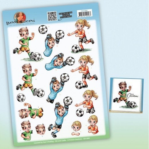 Yvonne Creations CD11896 Soccer players 3D knipvel A4, Hobby en Vrije tijd, ., Nieuw, Ophalen of Verzenden, .