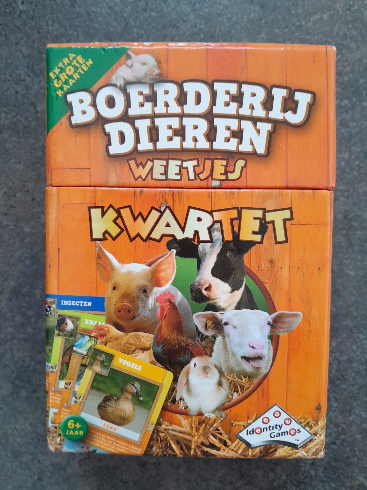 kwartet dieren boerderij kaartspel ~ als nieuw, Drie of vier spelers, Ophalen of Verzenden, Nieuw, Identity Games