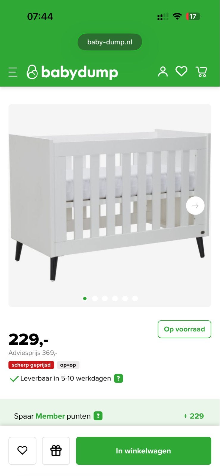 Wit ledikant TWF met matras van ZZZOO, Ophalen, Zo goed als nieuw, Ledikant