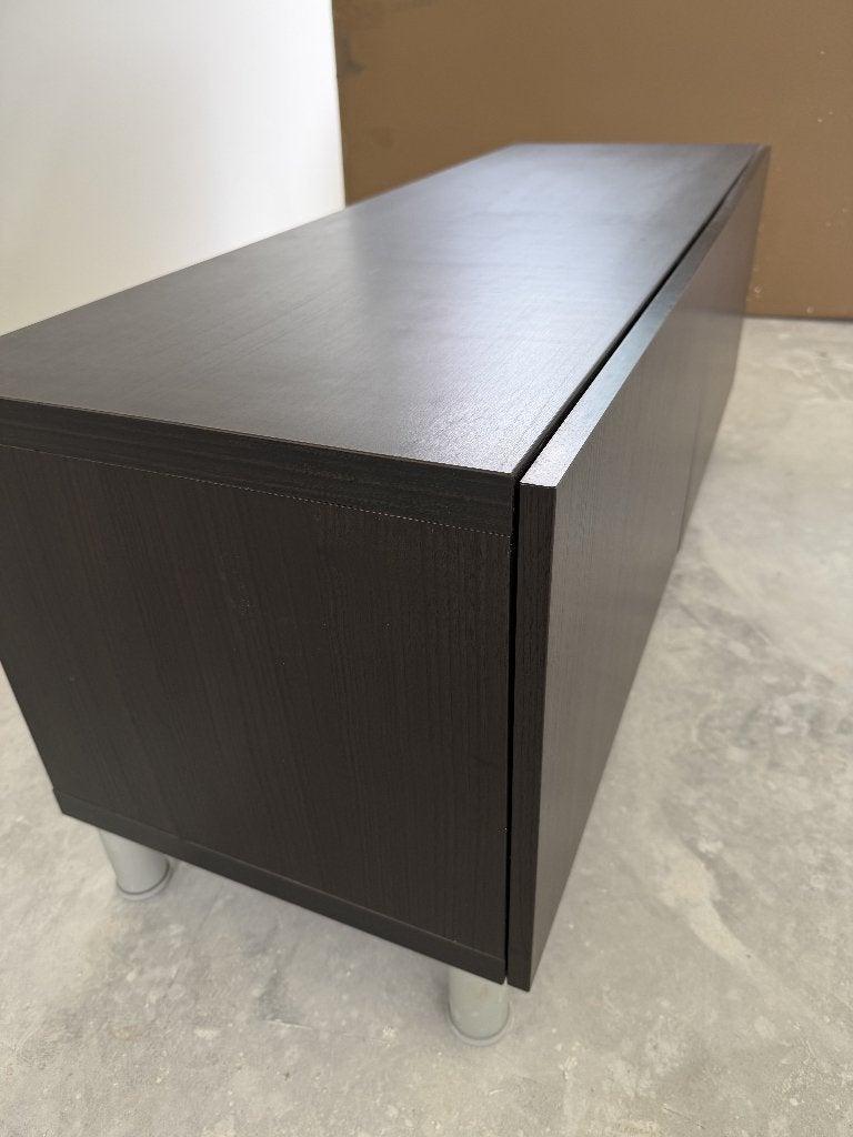 Zwart TV meubel, Ophalen, Gebruikt, 100 tot 150 cm, Minder dan 100 cm