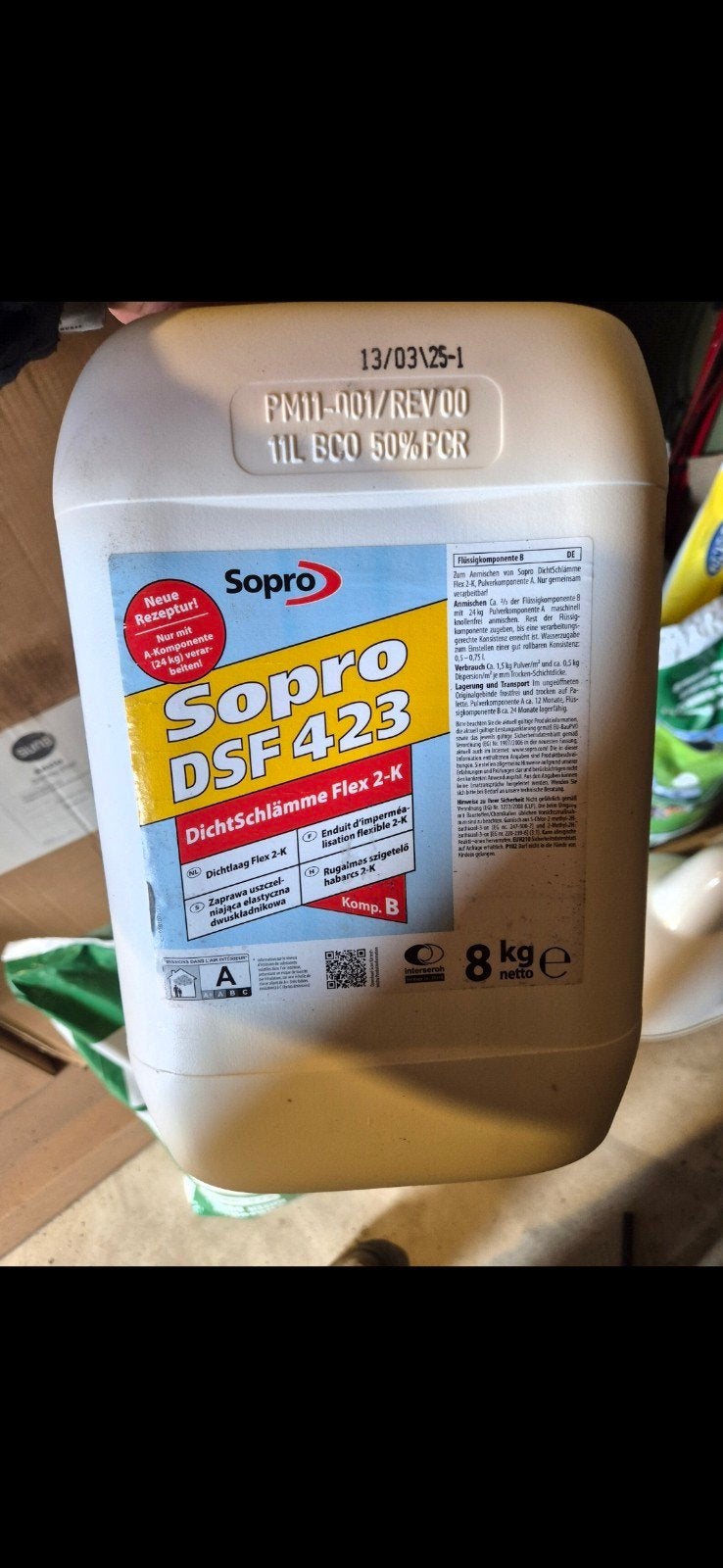 Sopro DSF 423 DichtSchlämme Flex 2-K - 8 kg, Minder dan 5 liter, Ophalen, Nieuw, Wit