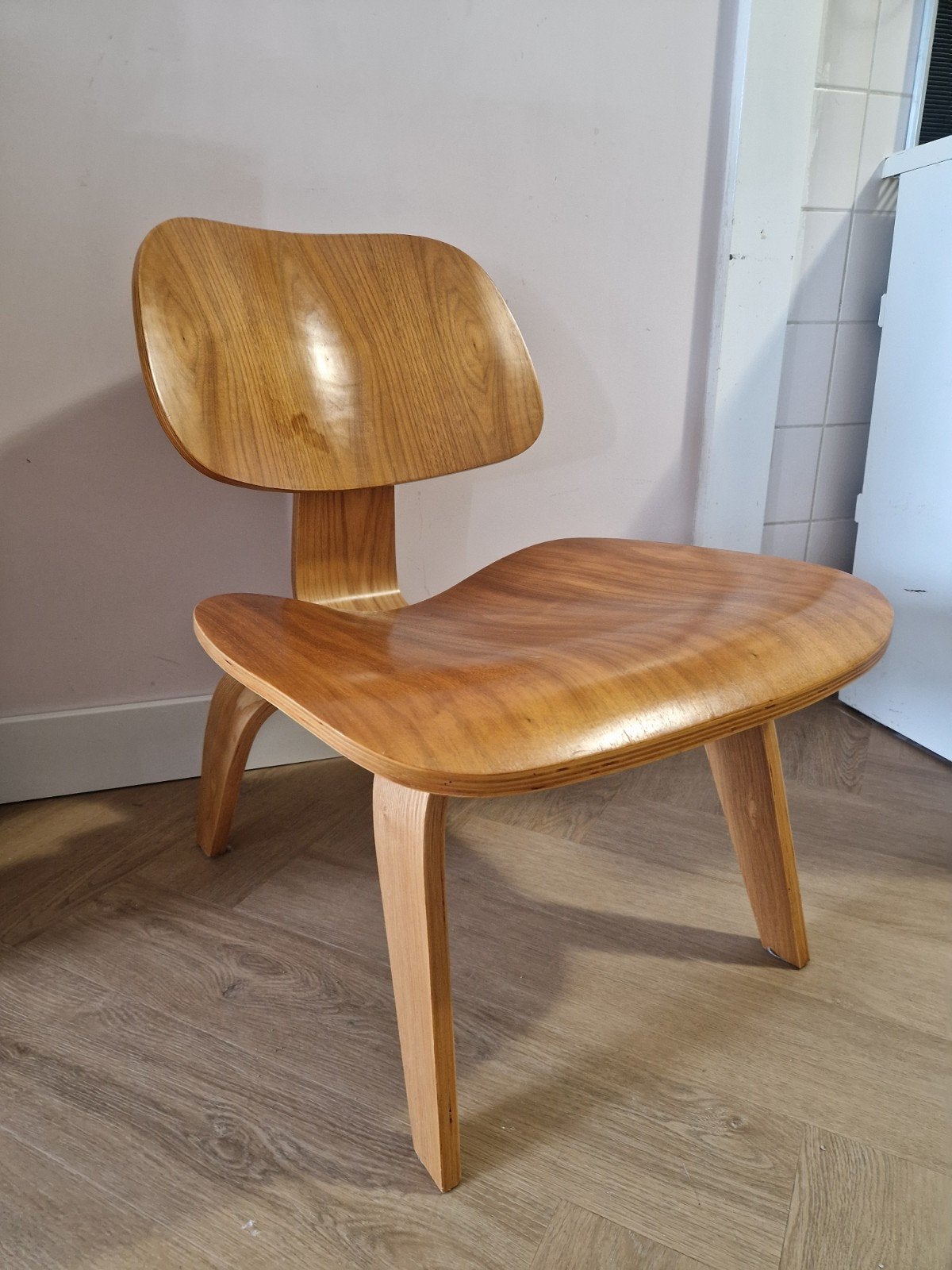 Vintage houten loungestoel / fauteuil – retro design, Ophalen
