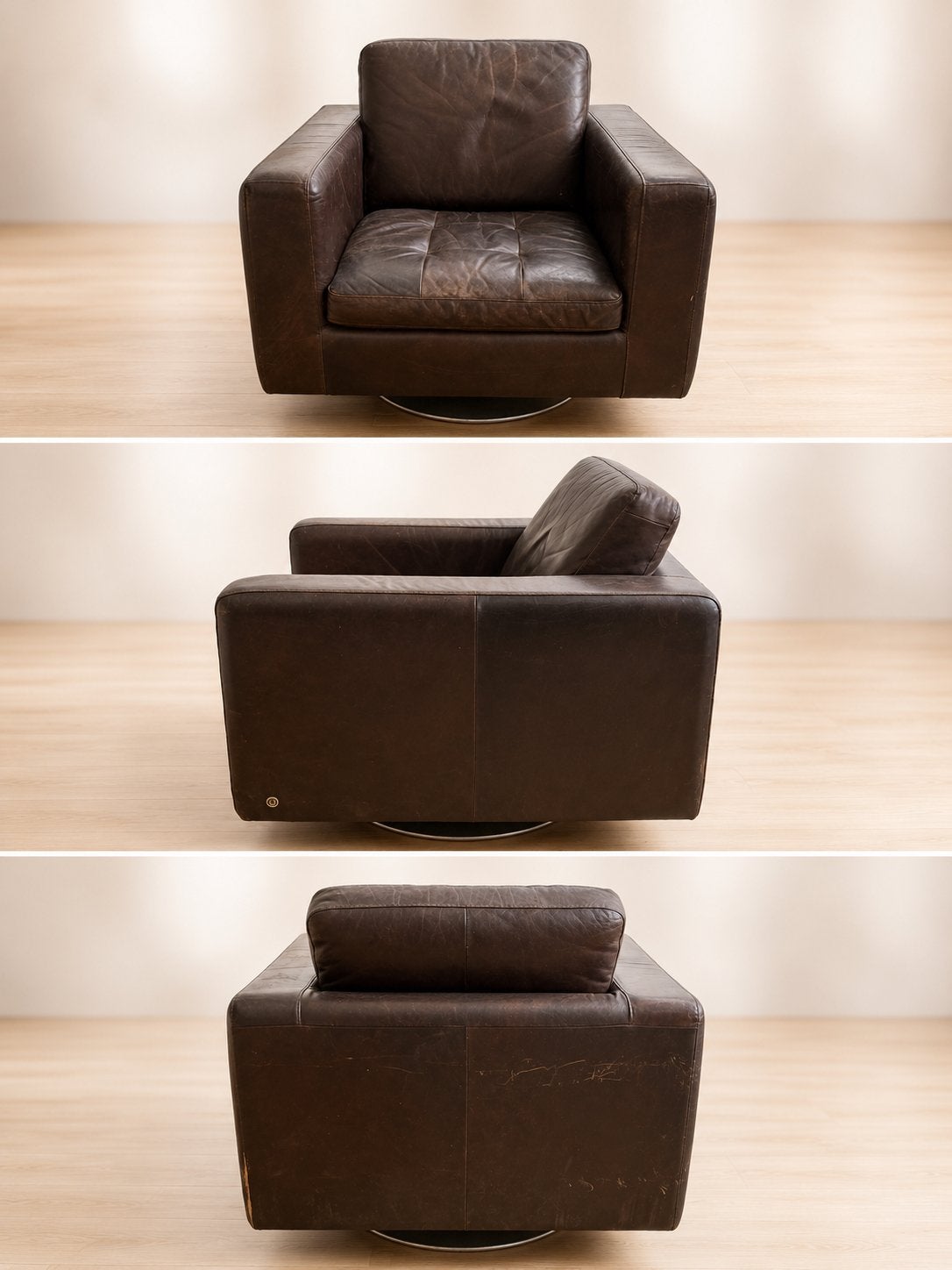Natuzzi leren woonkamer stoel, Huis en Inrichting, Fauteuils, Leer, 75 tot 100 cm, Ophalen of Verzenden