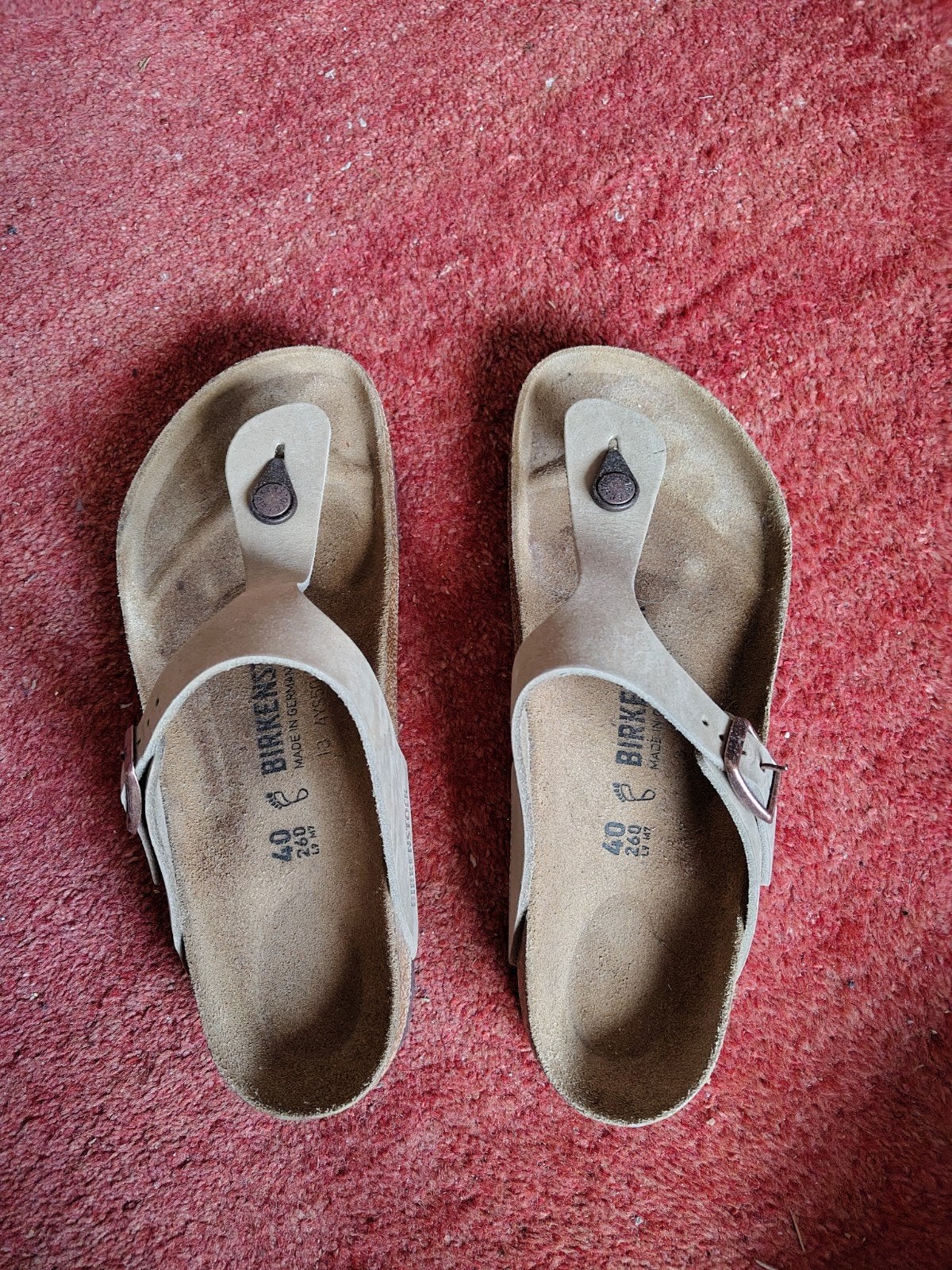 Birkenstock slippers Gizeh, maat 40, zo goed als nieuw, Slippers, Beige, Ophalen of Verzenden, Zo goed als nieuw