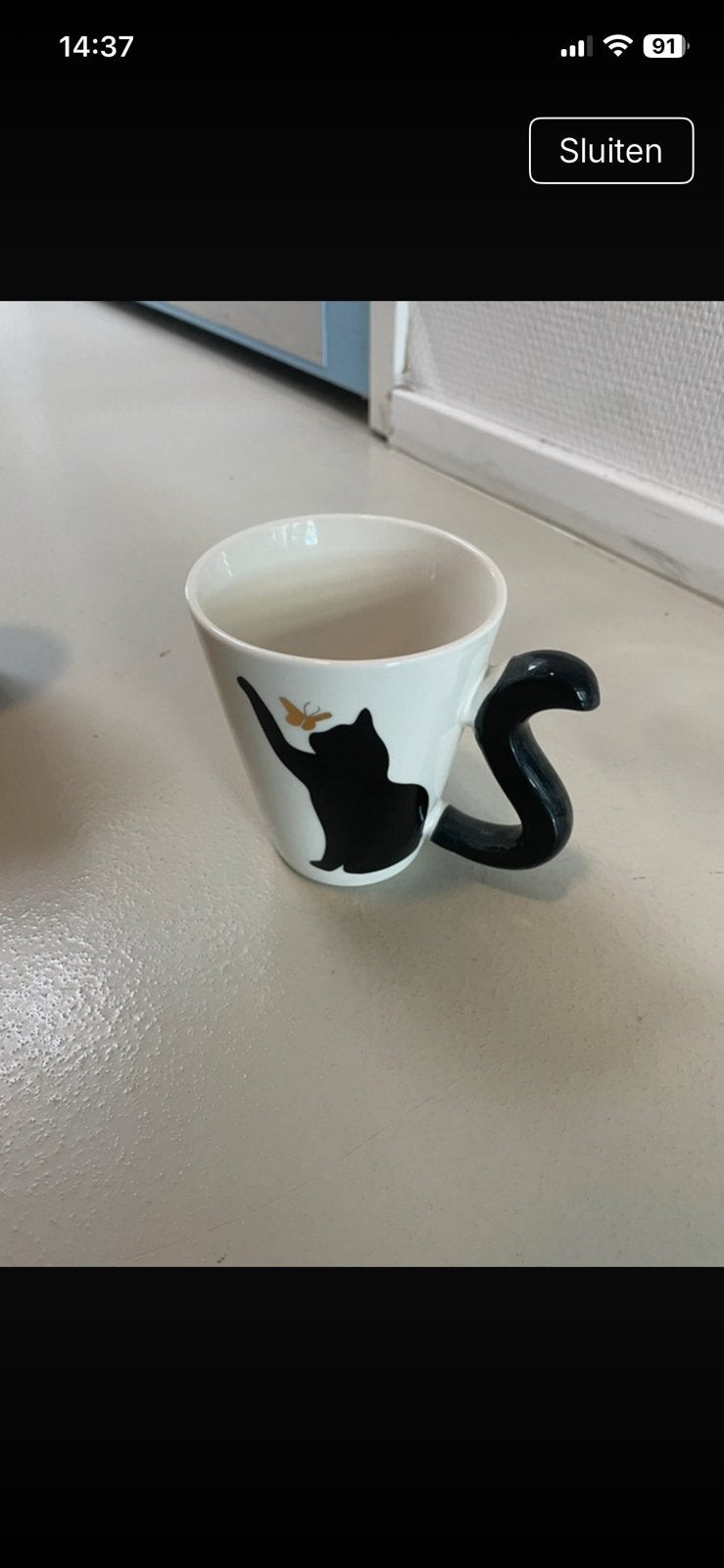 Katten mok, Ophalen of Verzenden, Zo goed als nieuw, Overige stijlen, Kop(pen) en/of Schotel(s)