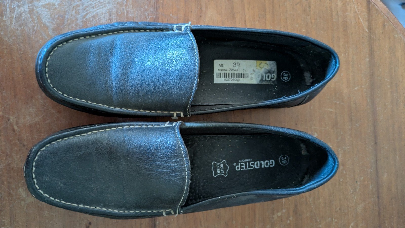 Zwarte leren loafers bootschoenen instappers - Maat 39, Kleding | Dames, Schoenen, Ophalen of Verzenden, Zo goed als nieuw, Zwart