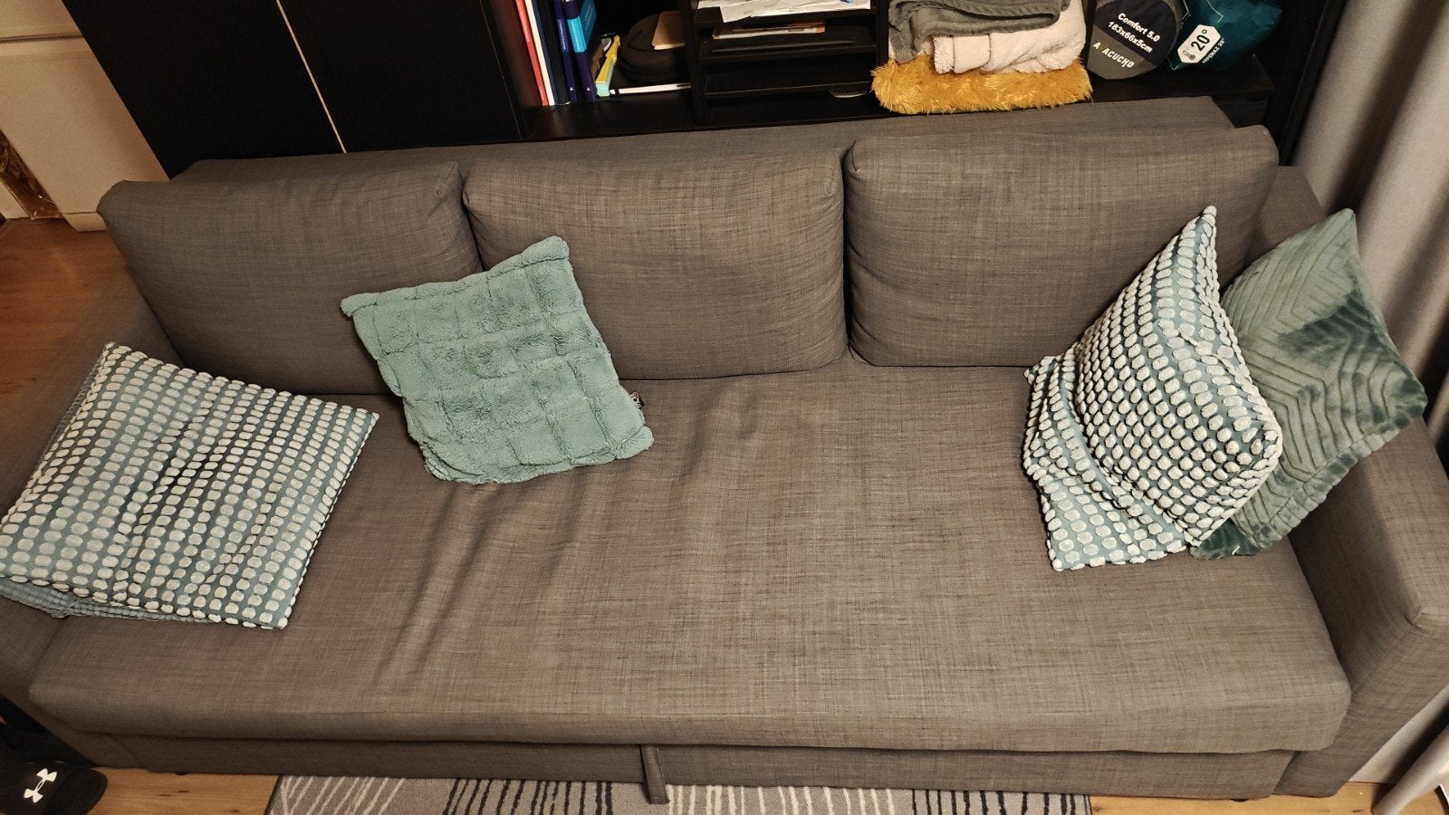 Ikea Friheten 3-zits slaapbank - Grijs, Ophalen, Gebruikt, Tweepersoons, Overige maten