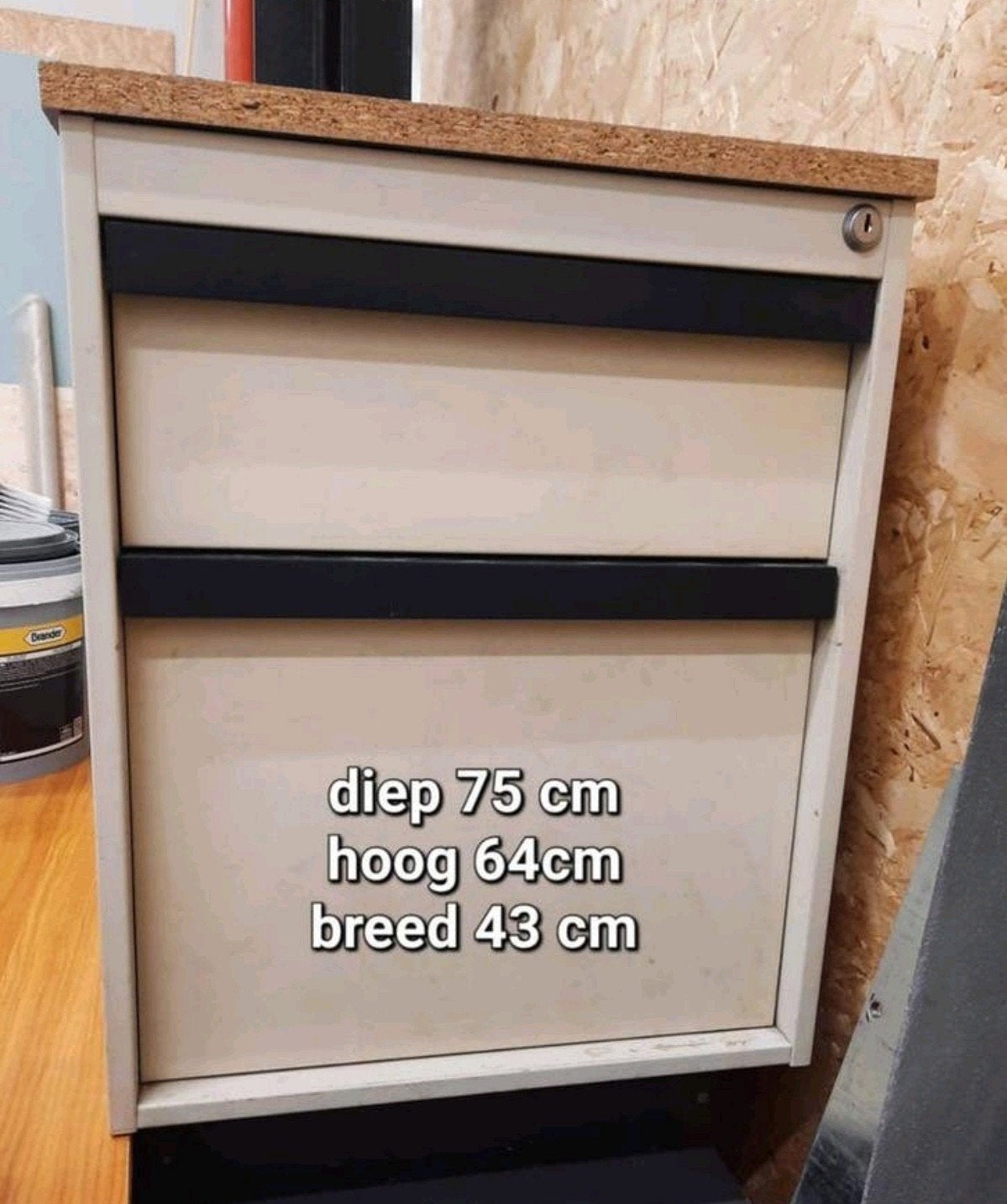 Archiefkast met hangmappenlade, Ophalen, Minder dan 50 cm, Gebruikt, Overige materialen