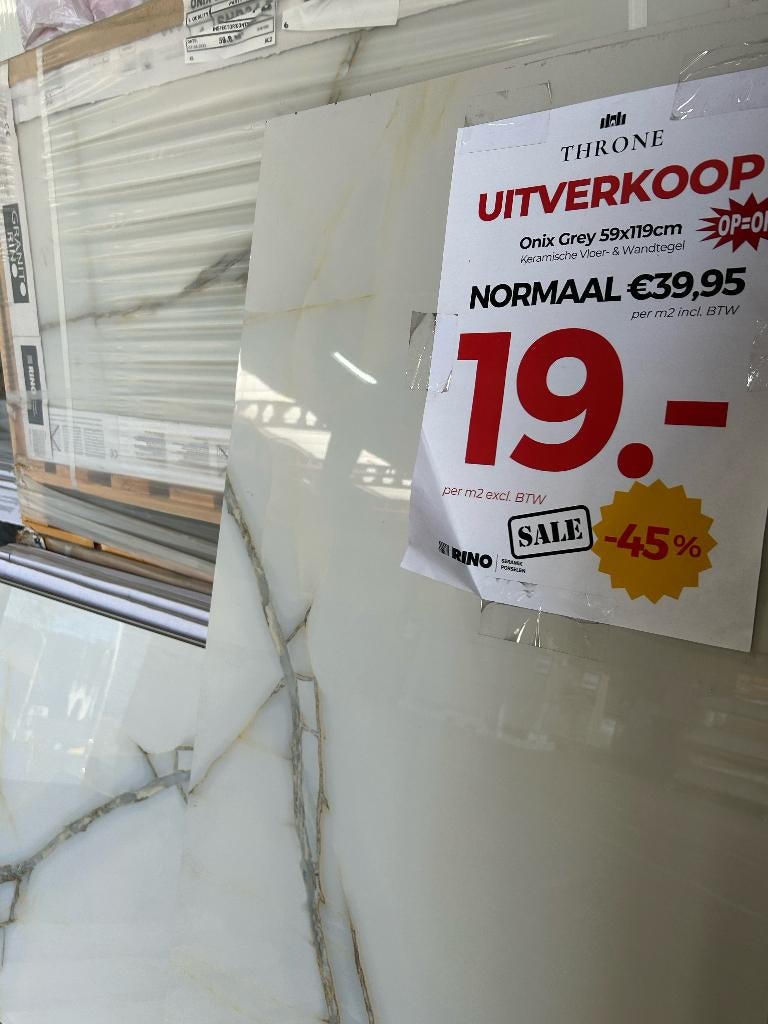 UITVERKOOP | Vloer/wandtegel 60x120cm | Onix grey, 60 cm of meer, Nieuw, Ophalen of Verzenden, 10 m² of meer