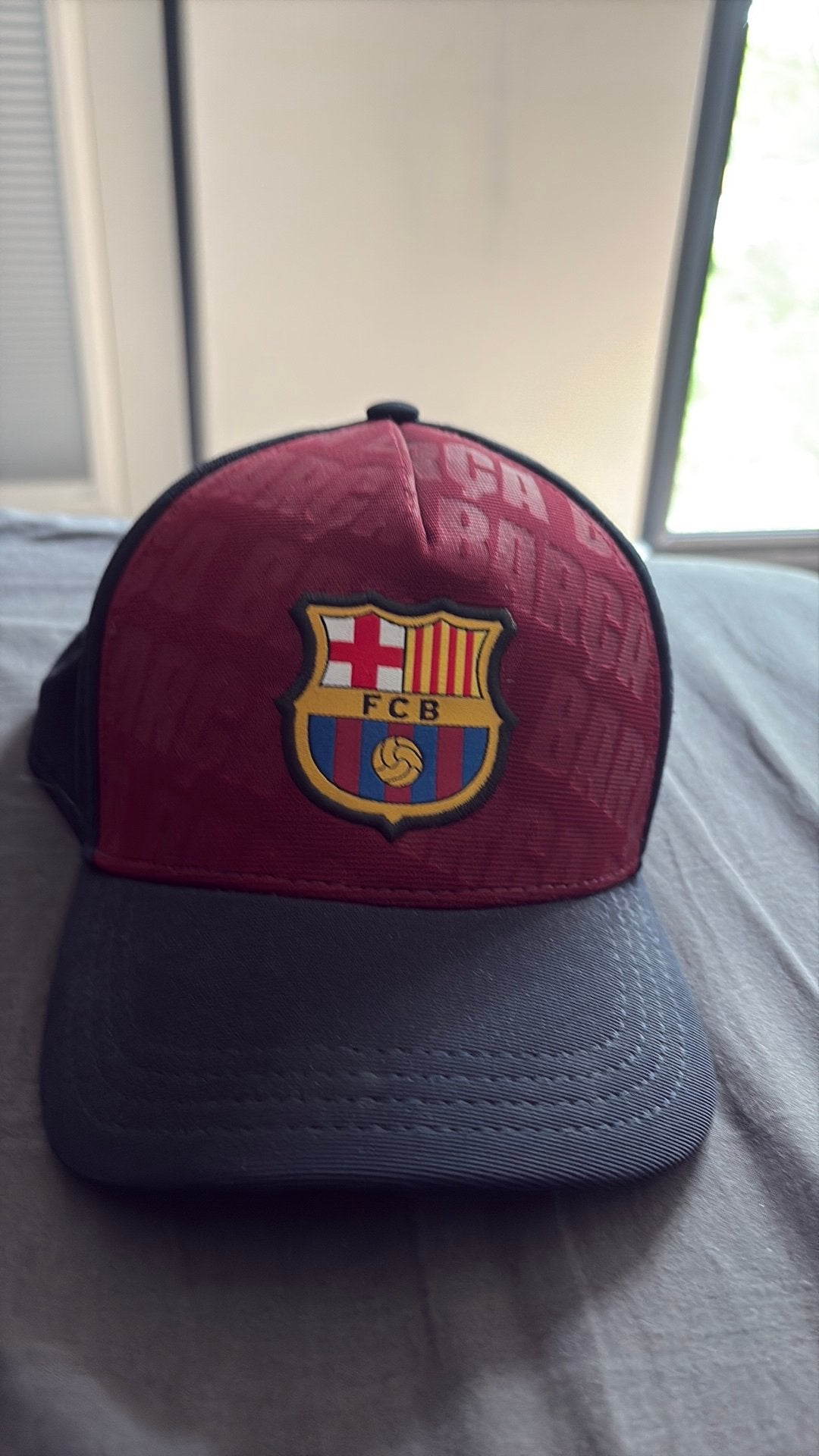 Barcelona pet, rood en donkerblauw, Kleding | Heren, Hoeden en Petten, Verzenden, Zo goed als nieuw, One size fits all, Pet