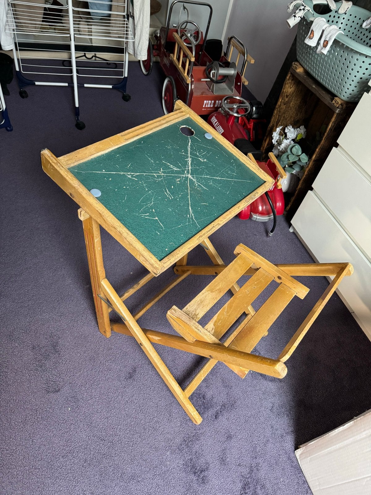 Vintage Kinder Bureau met Rekenbord en Krijtbord, Ophalen