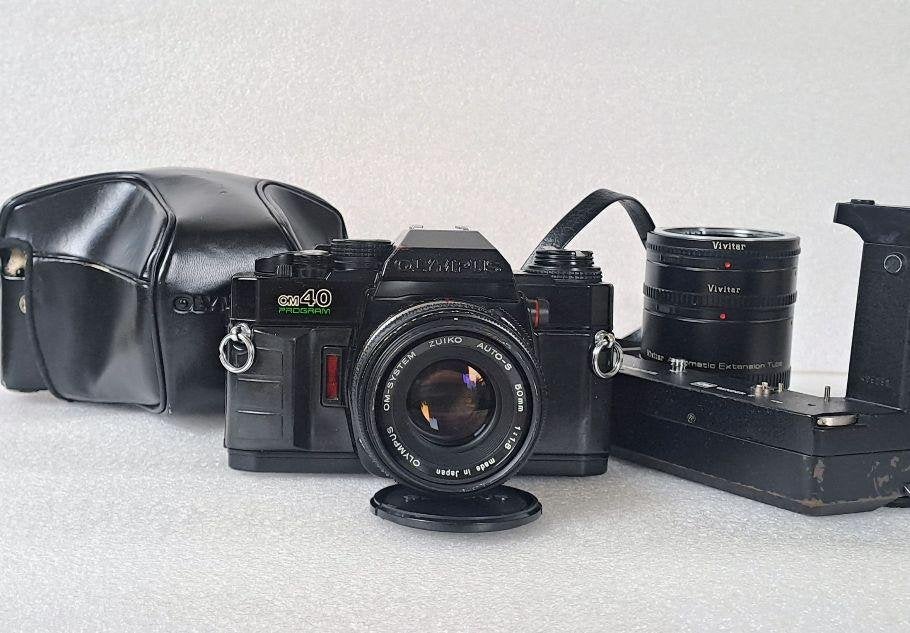 Olympus OM40 Program + OM 50mm + Winder 2 + ext. tubes, Ophalen of Verzenden, Gebruikt, Compact, Olympus