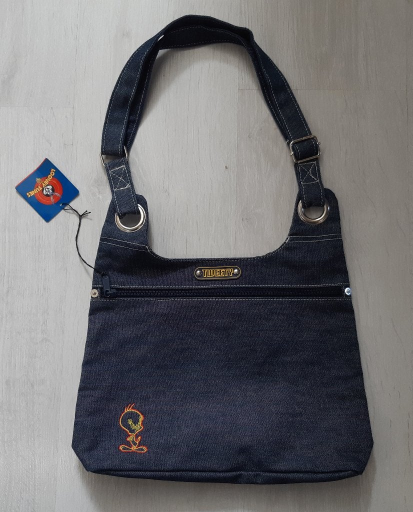 Leuke Denim Handtas met Tweety bird / Looney Tunes, Verzamelen, Verzenden, Overige figuren, Zo goed als nieuw, Tas, Koffer of Zak
