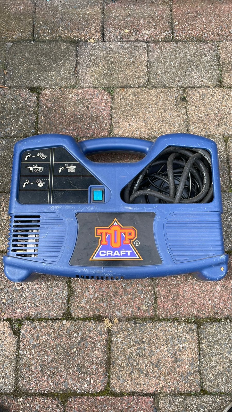 Topcraft draagbare compressor met slang, Ophalen of Verzenden, Zo goed als nieuw, Minder dan 200 liter/min, Minder dan 25 liter