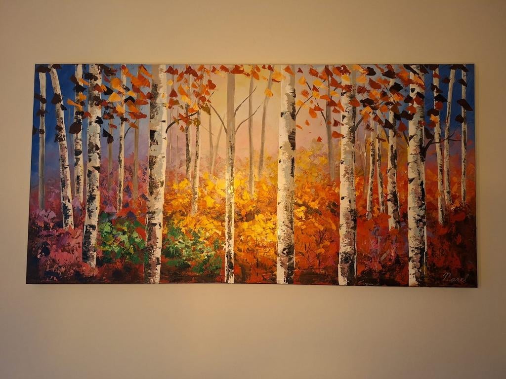 Schilderijen, 2 stuks, bomen, Narel, Ophalen