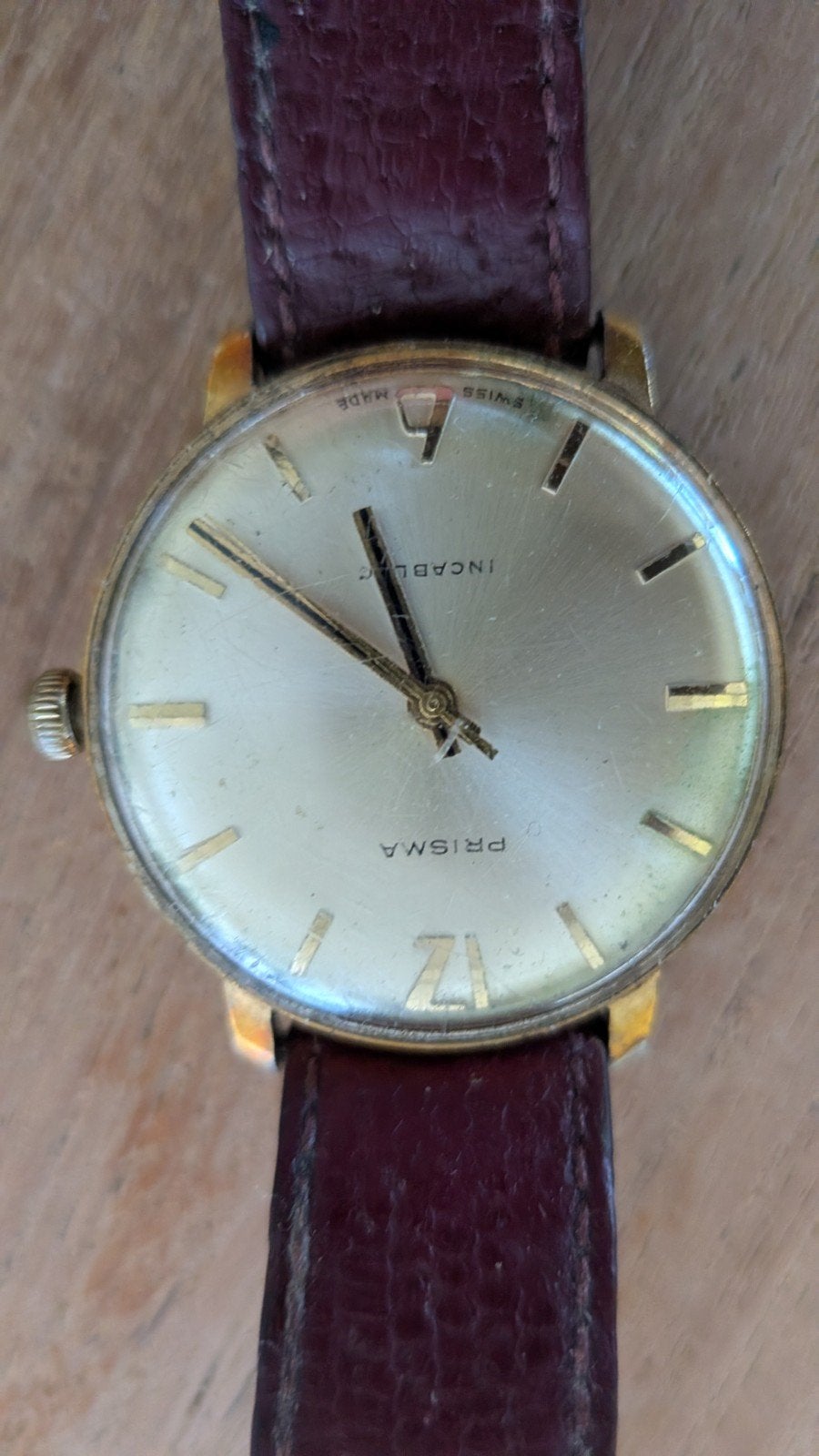 vintage prisma incabloc made in Zwitserland opwind horloge, Ophalen of Verzenden, Overige merken