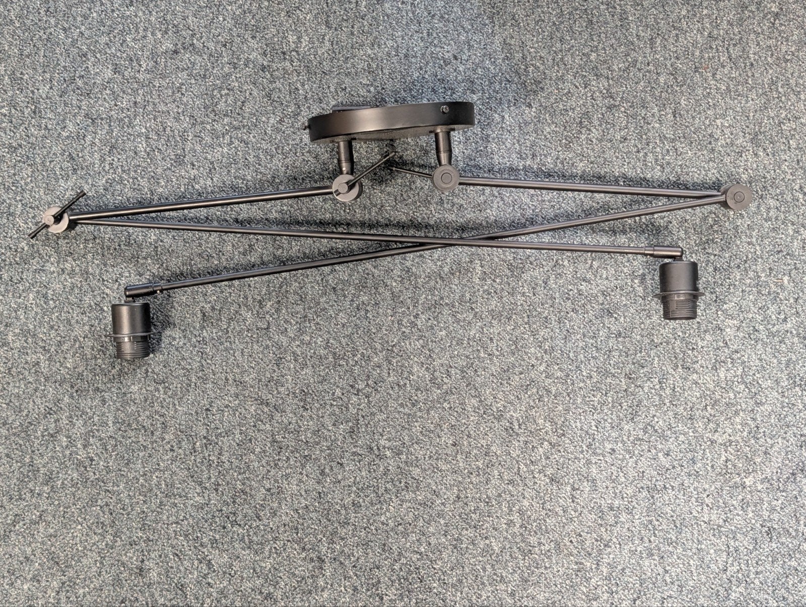 Zwarte hanglamp voor eettafel - Zonder peertjes, Ophalen, Gebruikt, E27 (groot), Metaal