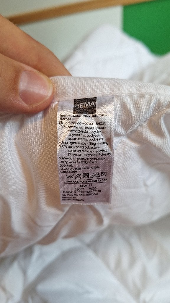 HEMA Dekbed 240x220 - rpet 4 seizoens, Ophalen of Verzenden, Deken of Dekbed, HEMA, Polyester