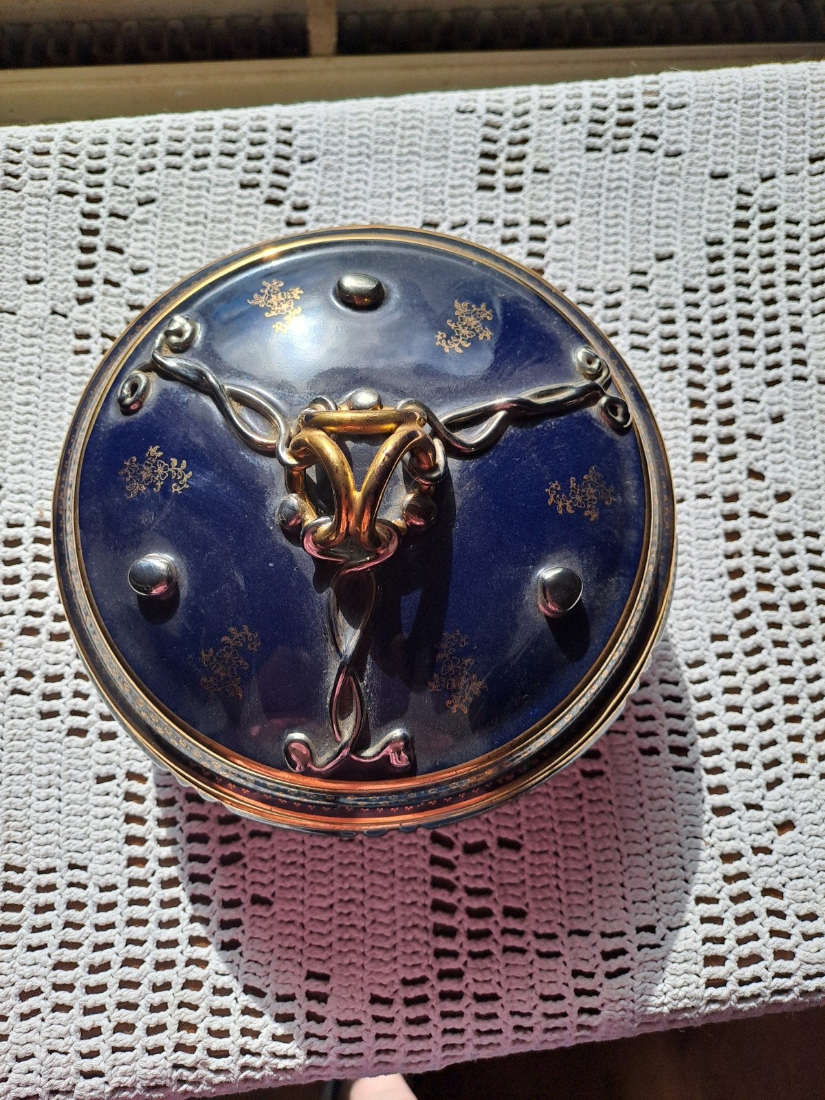 Vintage Sesto Lucchesi Kobaltblauw Schaal met Deksel, Ophalen of Verzenden