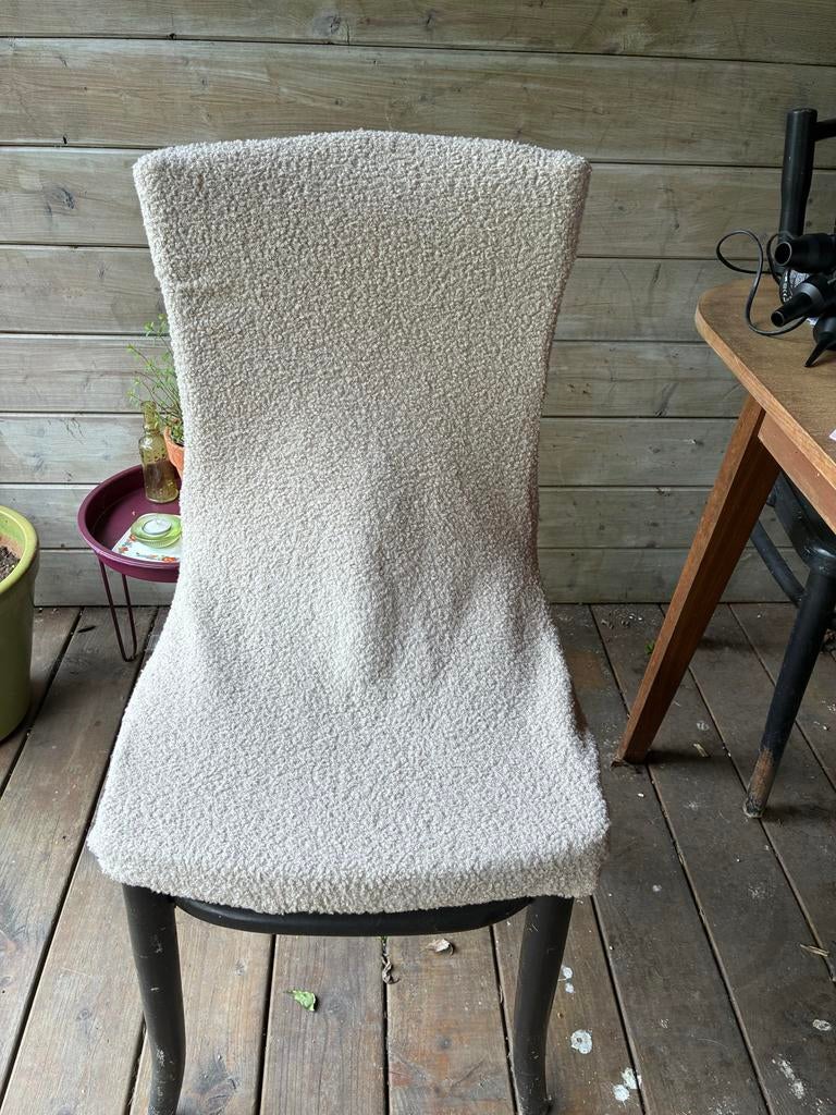 4 Stoelhoezen: 2 Groen, 2 Beige, Ophalen of Verzenden, Gebruikt, Overige kleuren, Vier