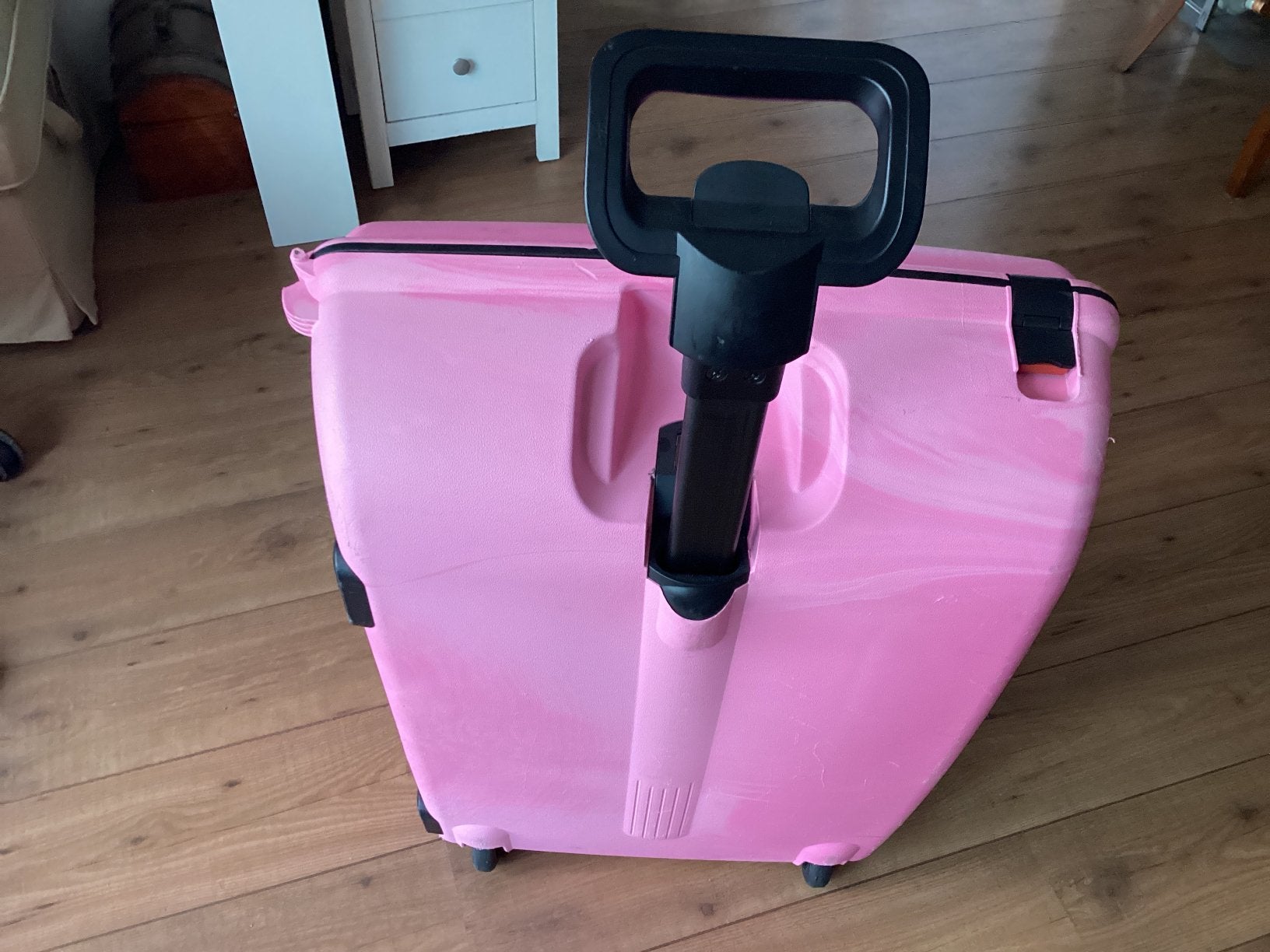 Grote roze americanse Carlton koffer, als nieuw., Wieltjes, Hard kunststof, 45 tot 55 cm, Ophalen of Verzenden