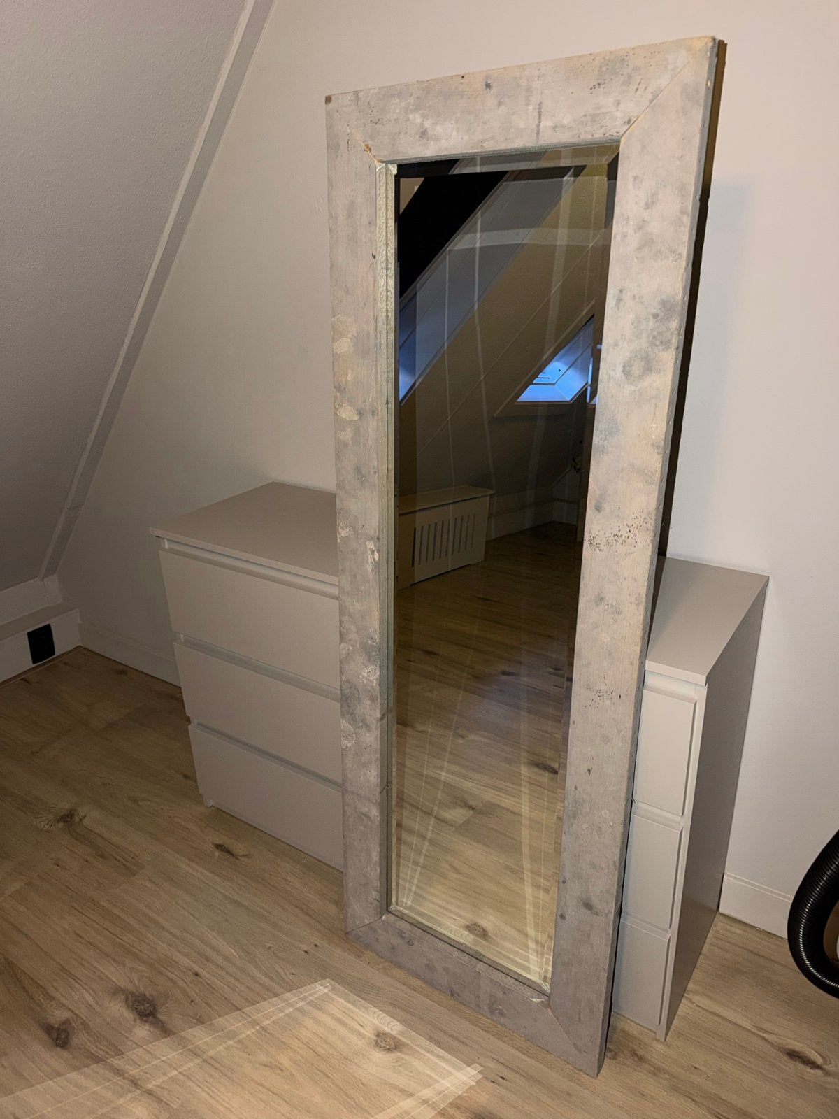 Steigerhouten spiegel met lijst - 160-170x65-75 cm, Ophalen, Gebruikt, 150 tot 200 cm, Rechthoekig