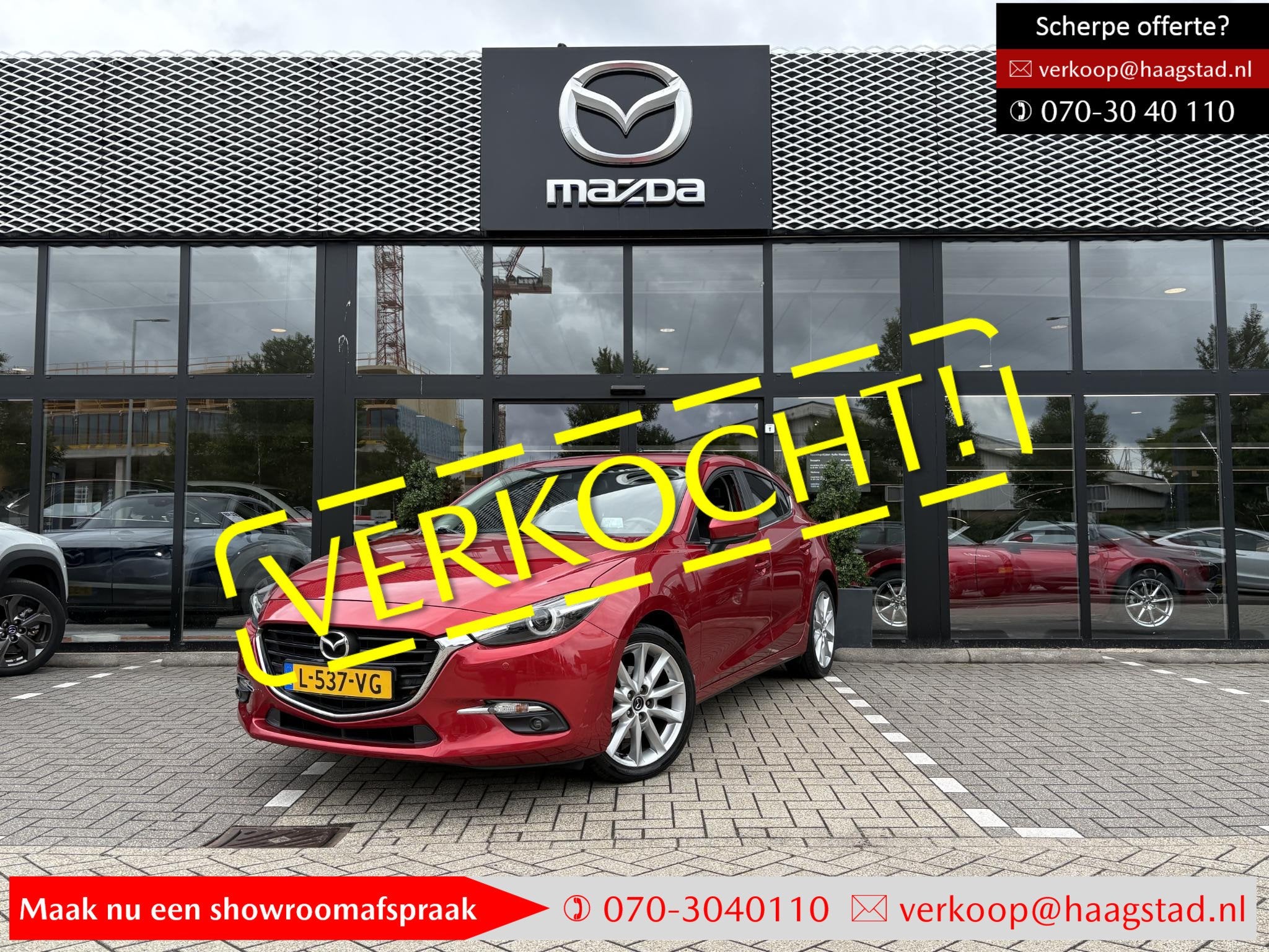 Mazda 3 2.0 SkyActiv-G 120 TS+ Head-Up-Display / Keyless / B, Voorwielaandrijving, 1998 cc, Stof, Gebruikt