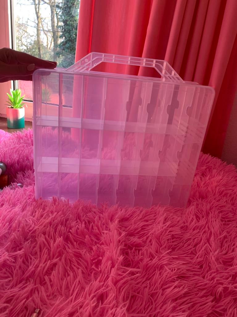 Nagellak opbergdoos / organizer transparant met vakjes, Ophalen of Verzenden, Nieuw, Overige kleuren