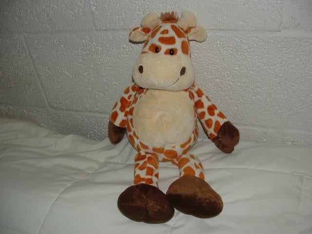 EDDY TOYS GIRAFFE VELOURS ECRU MET LICHTBRUINE VLEKJ, Ophalen of Verzenden, Nieuw, Overige typen