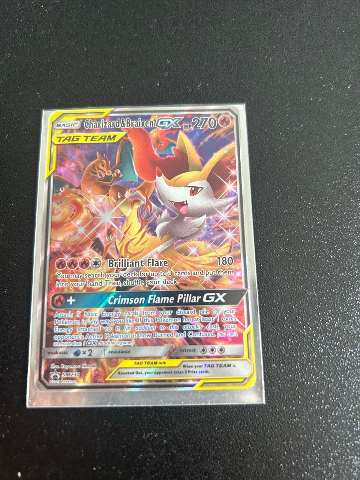 Pokemon Charizard & Braixen GX SM230 PSA 10 Promo, Ophalen of Verzenden, Gebruikt, Losse kaart, Foil