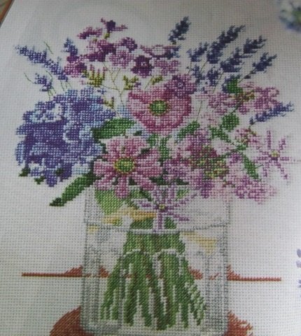 Borduurpatroon  Bloemen in vaas   nr 5604, Verzenden, Zo goed als nieuw, Handborduren, Patroon