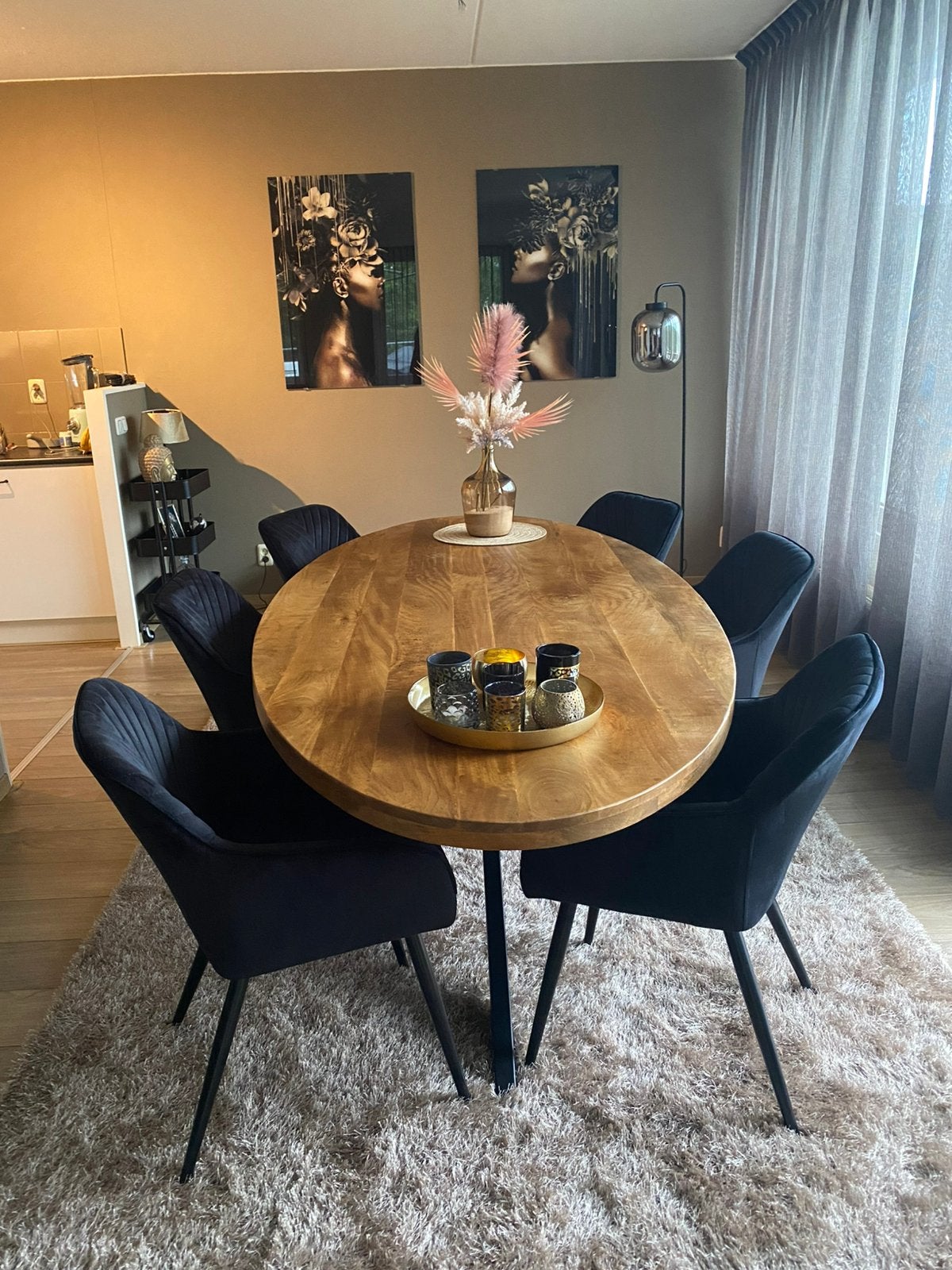 Mangohouten eettafel 240cm, Ophalen, 100 tot 150 cm, 200 cm of meer, Zo goed als nieuw