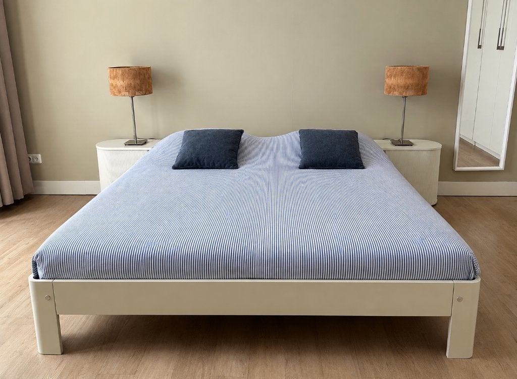 Auping Auronde bed wit, Ophalen, Wit, Tweepersoons, 180 cm