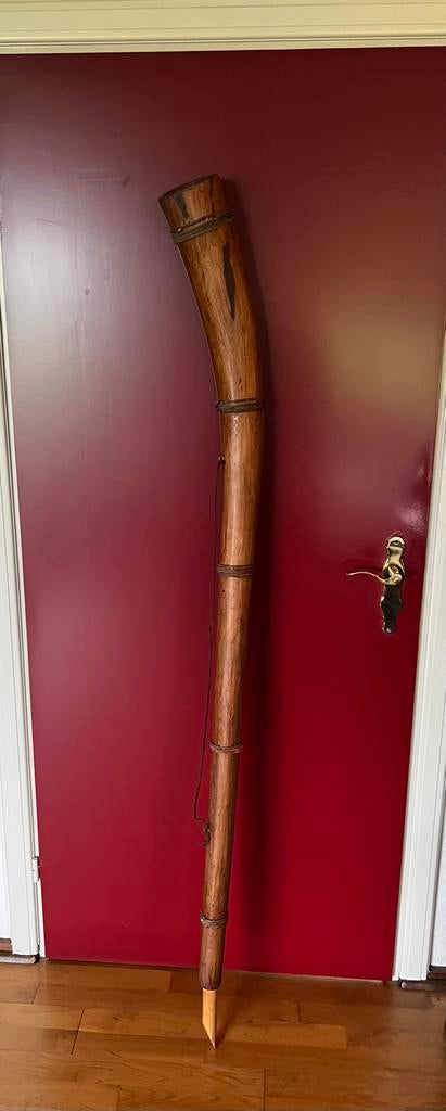 Grote MIDWINTERHOORN Hout 180 cm Handgemaakt blaasinstrument, Ophalen, Zo goed als nieuw, Overige typen