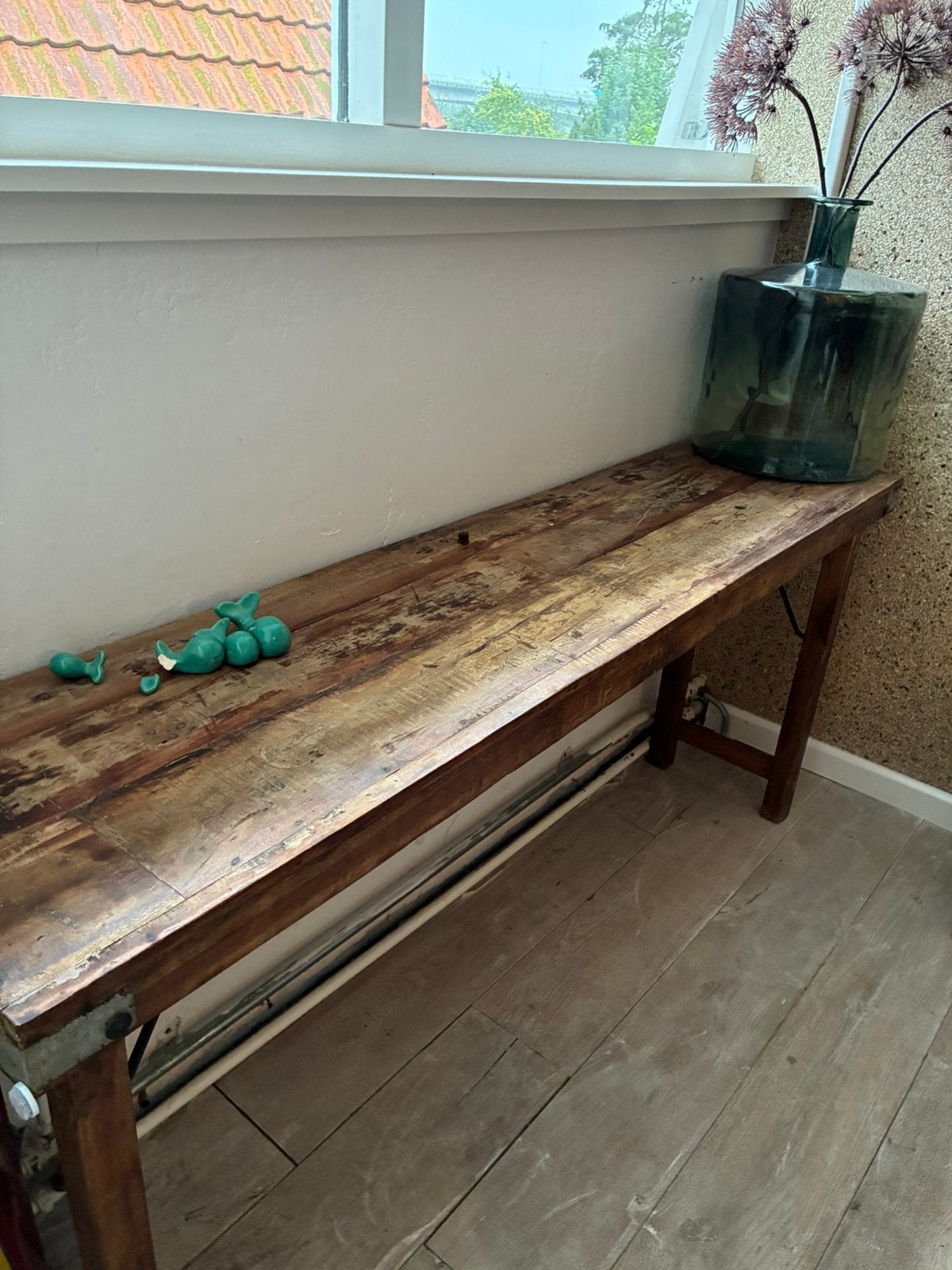 Sidetable Massief hout, inklapbaar 170x40x 77. Prschtig, Ophalen, Zo goed als nieuw, 150 tot 200 cm, 25 tot 50 cm