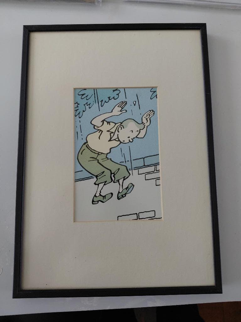 Kuifje kaart in lijst, Ophalen of Verzenden, Kuifje, Zo goed als nieuw, Overige typen