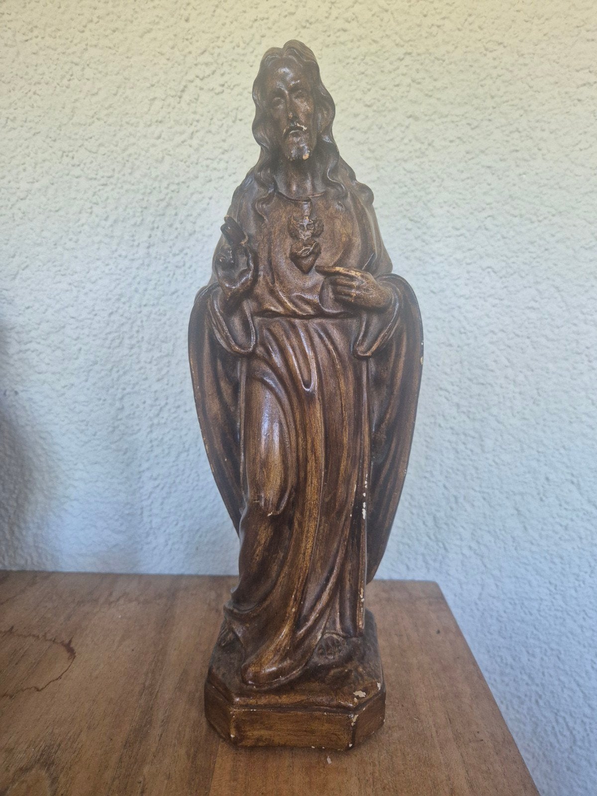 Vintage Jezus beeld - Heilig Hart - Religieuze kunst, Ophalen of Verzenden
