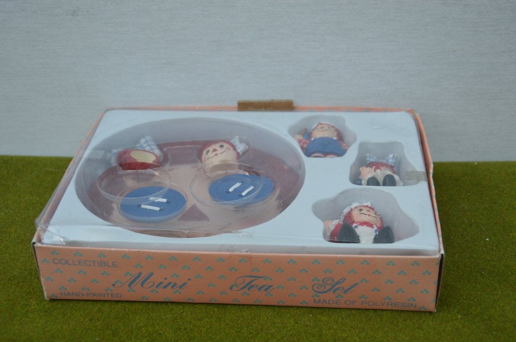Vintage mini serviesje/ kinderserviesje van Raggedy Ann+doos, Ophalen of Verzenden, Zo goed als nieuw