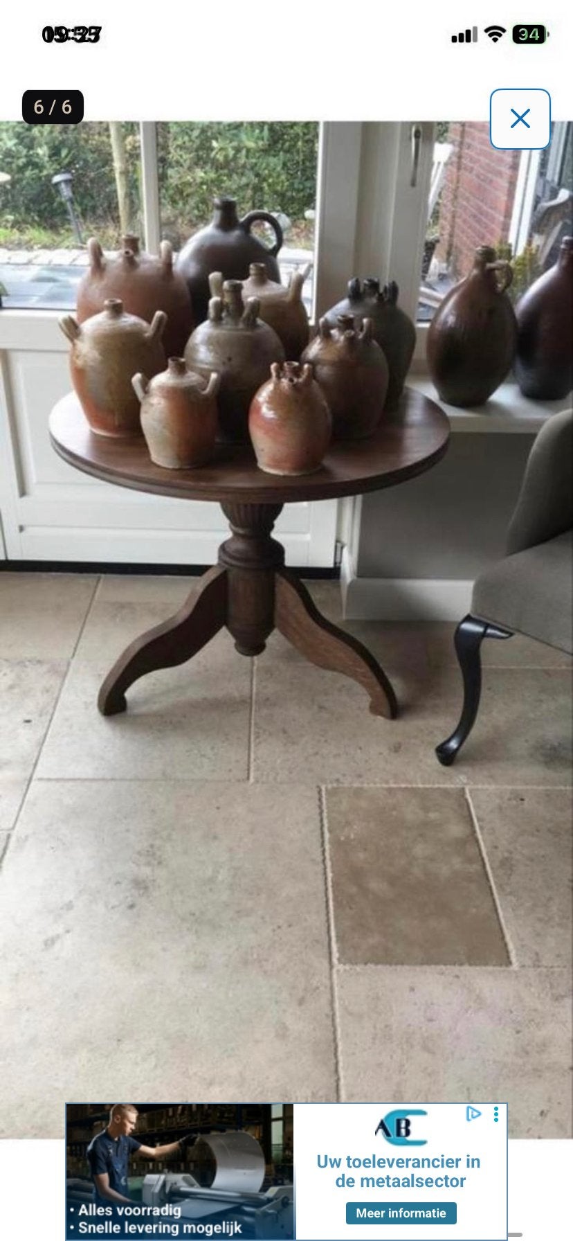 Massief houten wijntafel / salontafel, Antiek en Kunst, Ophalen