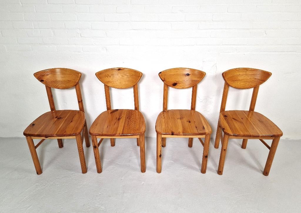 Eetkamerstoelen Set van 4 | Vintage Daumiller Grenen, Huis en Inrichting, Ophalen, Gebruikt, Daumiller, grenen, eetkamerstoelen, set, vintage, Deens