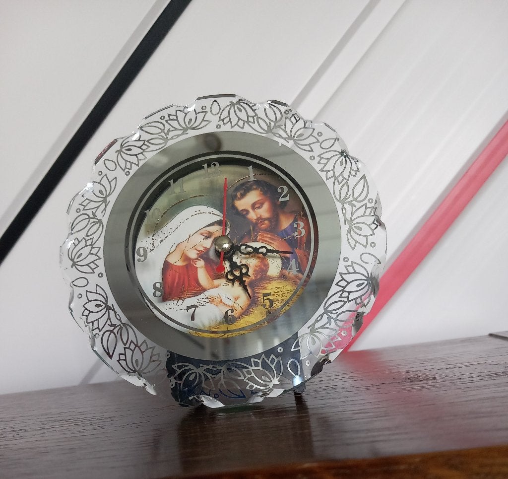 Glazen Klok met Kerstvoorstelling, Ophalen, Zo goed als nieuw, Overige typen, Christendom | Katholiek