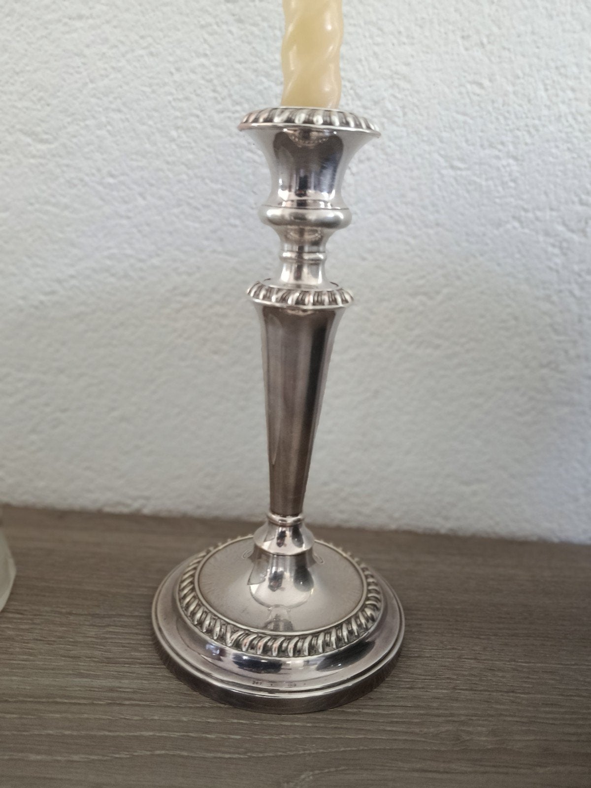Zilveren pleet kandelaar, Ophalen of Verzenden, Zilver