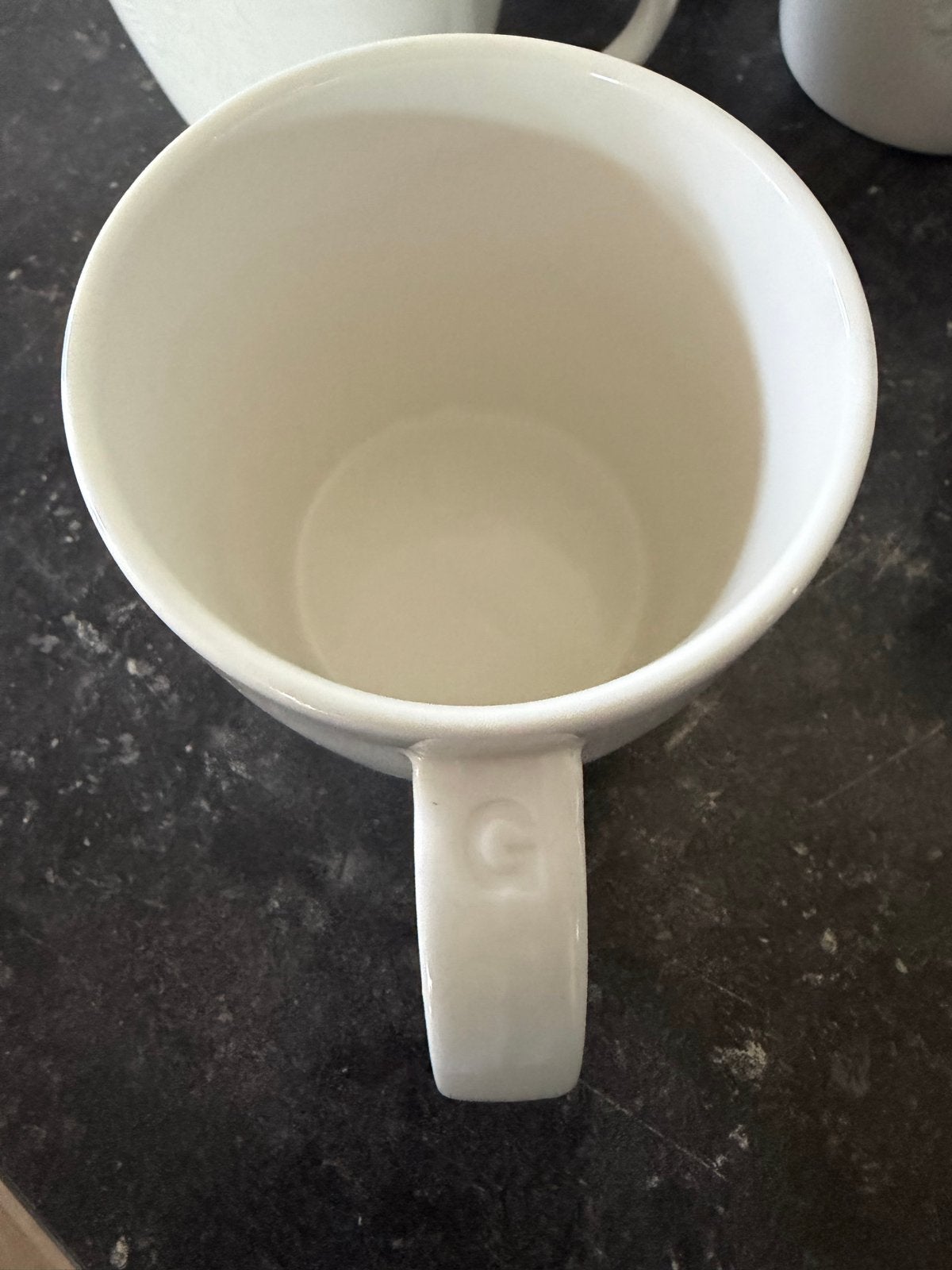5 Grote Starbucks Mokken - Wit met Logo, Gebruikt, Keramiek, Ophalen of Verzenden, Effen