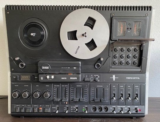 Philips N4515 Stereo Tape Deck, Ophalen, Bandrecorder, Met stofkap