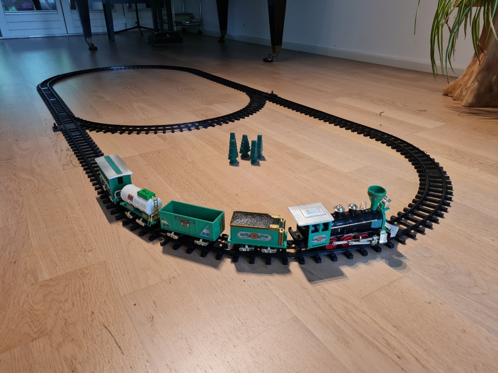 Vintage Speelgoed Trein met Rails en Wagons, Ophalen of Verzenden, Gebruikt