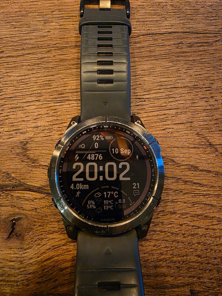 Garmin Fēnix 7X Solar 51mm + doos en laadkabel, Gebruikt, Zwart, Garmin, Ophalen of Verzenden