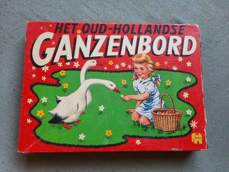 Vintage Ganzenbord, Ophalen of Verzenden, Gebruikt, Jumbo spellen