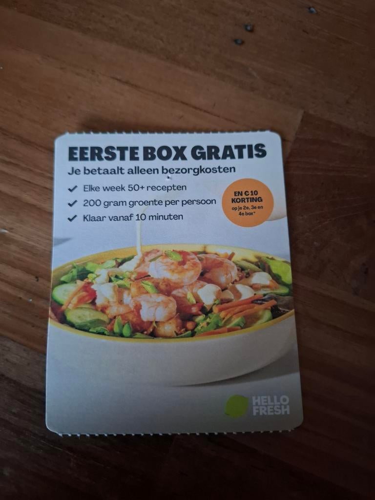 Hello Fresh kortingscode, Tickets en Kaartjes, Kortingen en Cadeaubonnen, Eén persoon, Kortingsbon
