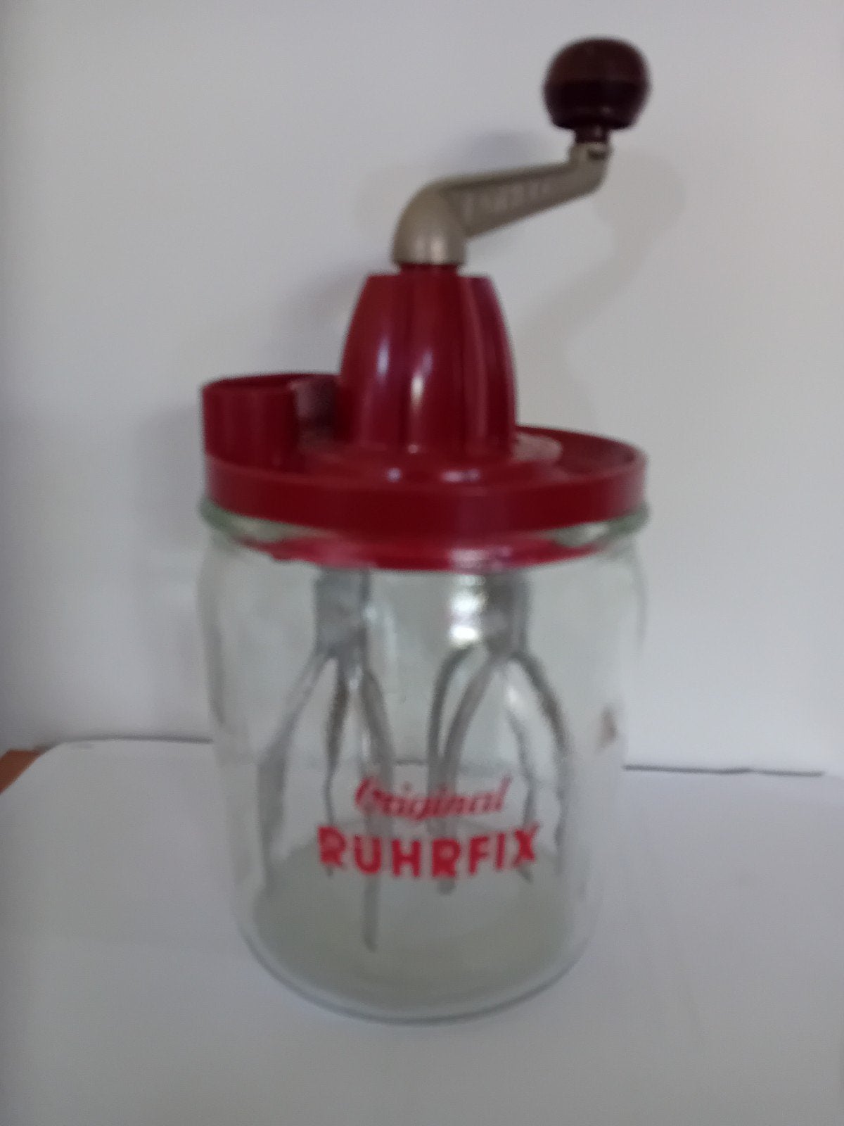 Vintage Original RUHRFIX Handmixer - Glazen Pot, Ophalen, Rood, Overige merken, Glas